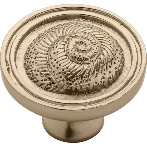 Franklin Brass 5 Pack Champagne Bronze Gold Cabinet Knobs 1-7/16 inch (37mm) Kitchen Cabinet Handles and Drawer Knobs for Cupboards, Dressers, Furniture, Bathroom Vanity | Seaside Cottage