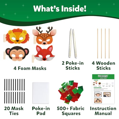 Image of Skillmatics Poke-in Art - Animal Masks, Mess-Free Fun for Kids, DIY Craft Kit, Creative Activity, Gifts for Girls & Boys Ages 4, 5, 6, and Up