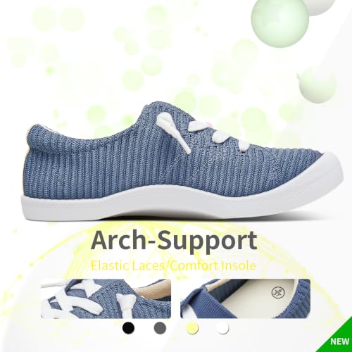 Image of AISFAESㅤ Mesh Slip On Shoes Women Comfort Knit Slip On Loafer Casual Fashion Sneaker Lightweight and Breathable Walking Flats