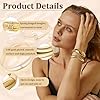 SOMEITIA 3Pcs Chunky Gold Bangles for Women 14k Gold Plated Twisted Big Stackable Bangles Set Spring Hinged Bangles Irregular Cuff Bracelets Trendy Wide Wrist Cuff Bracelets Fashion Jewelry Gifts A #3