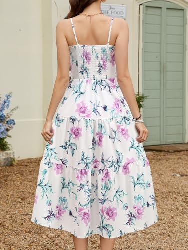 Image of Gardenwed Women's Floral Print Maxi Dress,Twisted V Neck Sleeveless Long Summer Dress