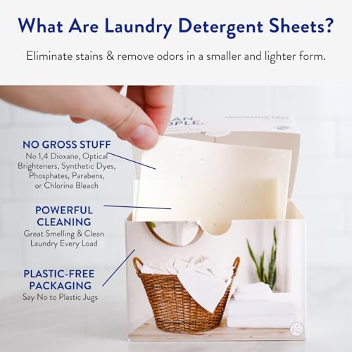 Image of The Clean People Laundry Detergent Sheets - Laundry Soap - Ultra Concentrated, Recyclable Packaging, Stain Fighting - Fresh Scent, 96 Pack
