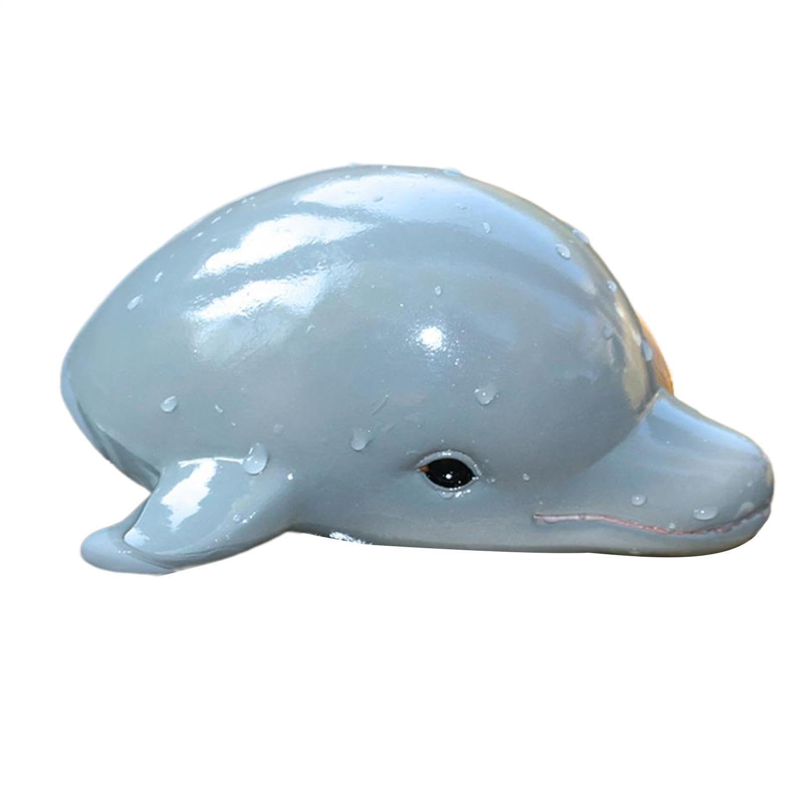 Sculpture de tête de dauphin flottante en résine pour bassin et piscine de jardin