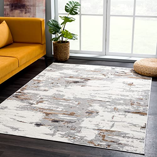 Tapete decorativo Abani 4 x 6 pies gris moderno