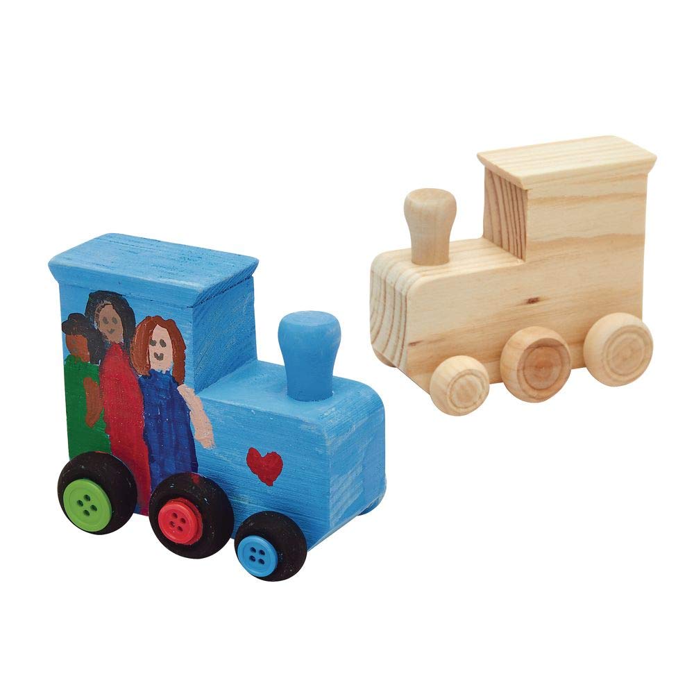 Colorations(r) Decorate Your Own Wooden Trains, Set of 6, Craft for Kids & Fun Home Activities, Create Unique & Personal Designs, Fun Kids Craft Project, Individually Packaged, Craft & Enjoy! - Image 5