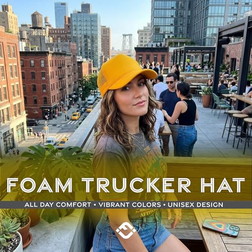 Image of Funky Junque Blank Mesh Foam Lightweight Snapback Trucker Hat | Lightweight Foam Trucker Hat with Breathable Mesh Back, Golf Beach and Street Style, Trendy Trucker Hats for Men