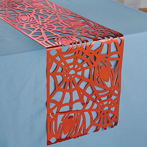 Metallic Red Foil Table Runner 115 x 72 1 Pc Vibrant SpiderMan Webbed Wonder Design Perfect for Themed Parties Events
