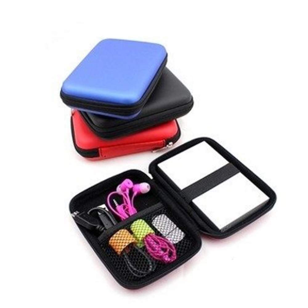 Hard Drive Case Portable Travel Waterproof Hard Disk Shell USB Protective Storage Shockproof Carry Case Small Bag for Passport Essential Memory Card Blue