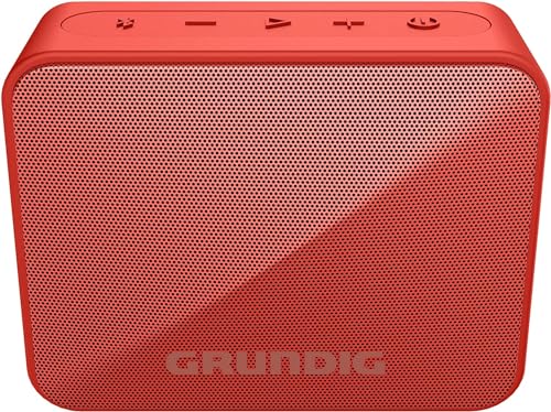 GRUNDIG Solo+ Red Bluetooth Lautsprecher, Soundbox, 3.5 W RMS Leistung, 30 Meter Reichweite, mehr als 20 Stdn. Spielzeit, Bluetooth 5.3, Spritzwassergeschütztes Gehäuse (IPX5), Schwarz