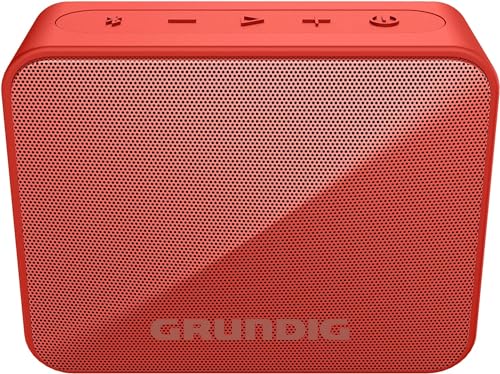 Grundig Solo+ Red Bluetooth Lautsprecher, Soundbox, 3.5 W RMS Leistung, 30 Meter Reichweite, mehr als 20 Stdn. Spielzeit, Bluetooth 5.3, Spritzwassergeschütztes Gehäuse (IPX5), Schwarz