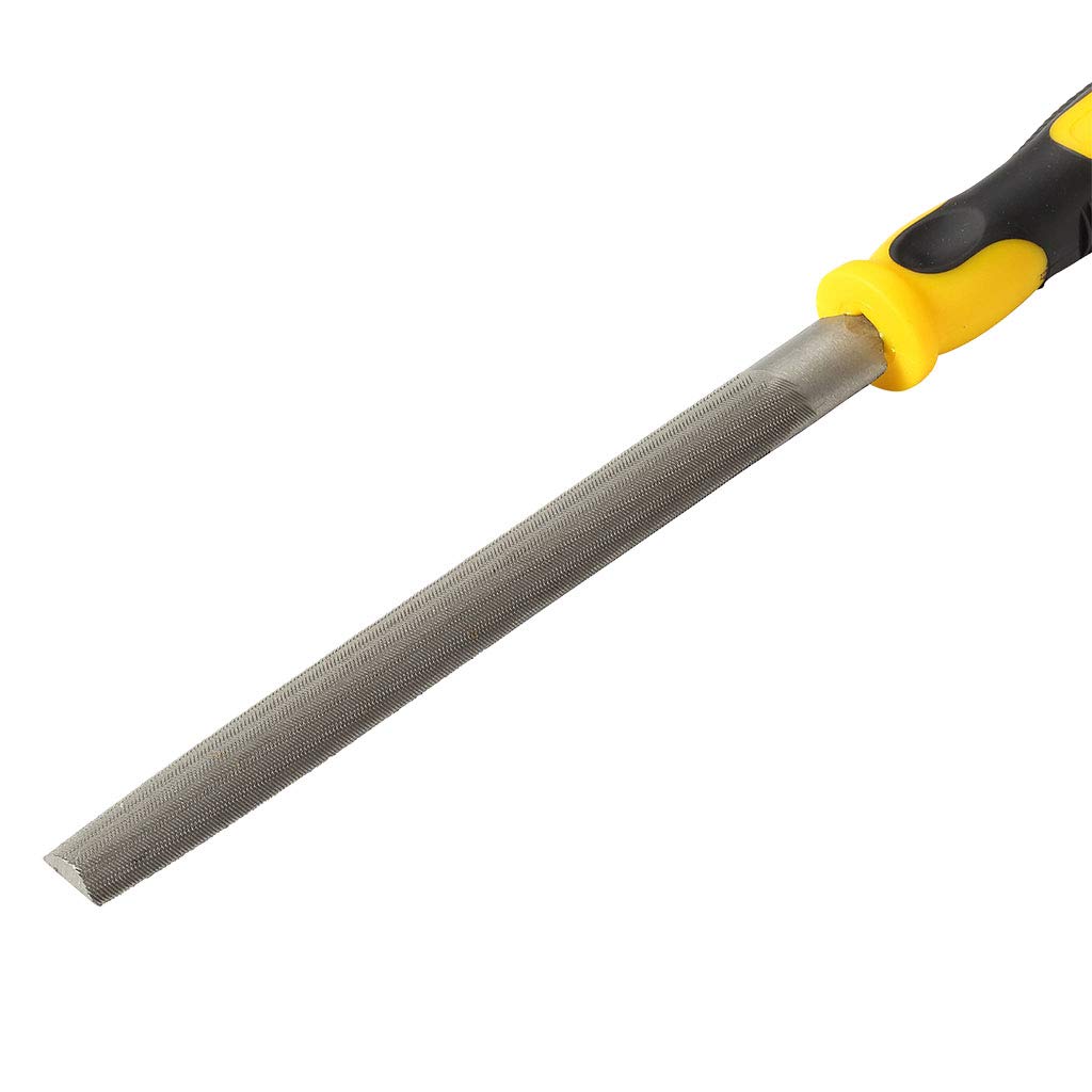 RHINO - Grattugia per metalli 1/2 rotonda 200 mm - Lima per metalli 1/2 rotonda con manico bimateriale - Lunghezza 200 mm - Garanzia 5 anni - Consente di realizzare tutti i tipi di lavori di finitura