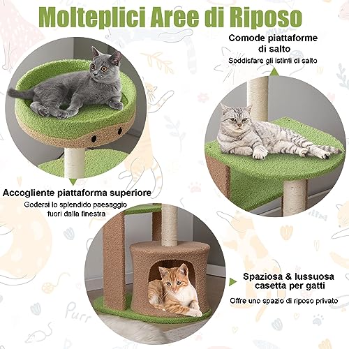 GYMAX Tiragraffi per Gatti, 59 x 39 x 111 cm, in
