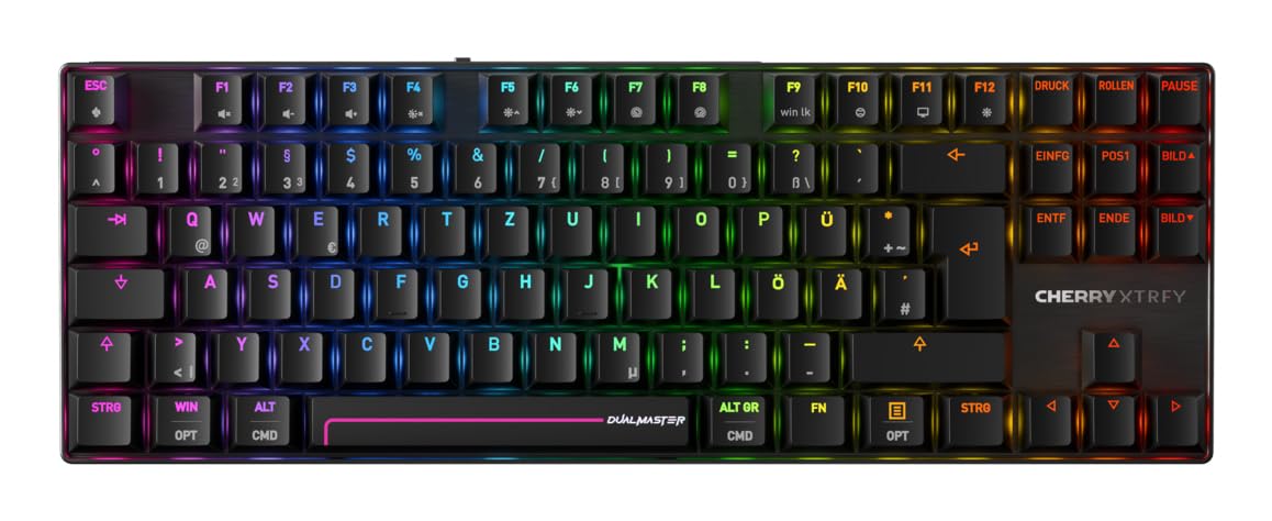 Cherry XTRFY MX 8.2 Pro TMR Wireless TKL Magnetic/Mechanical Gaming Keyboard, German Layout (QWERTZ), Cherry MK Crystal Hot Swappable Switches, Black