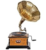 Stil: Antik-Stil aubaho Nostalgie Grammophon Gramophone Dekoration mit Trichter Grammofon Antik-Stil (h)