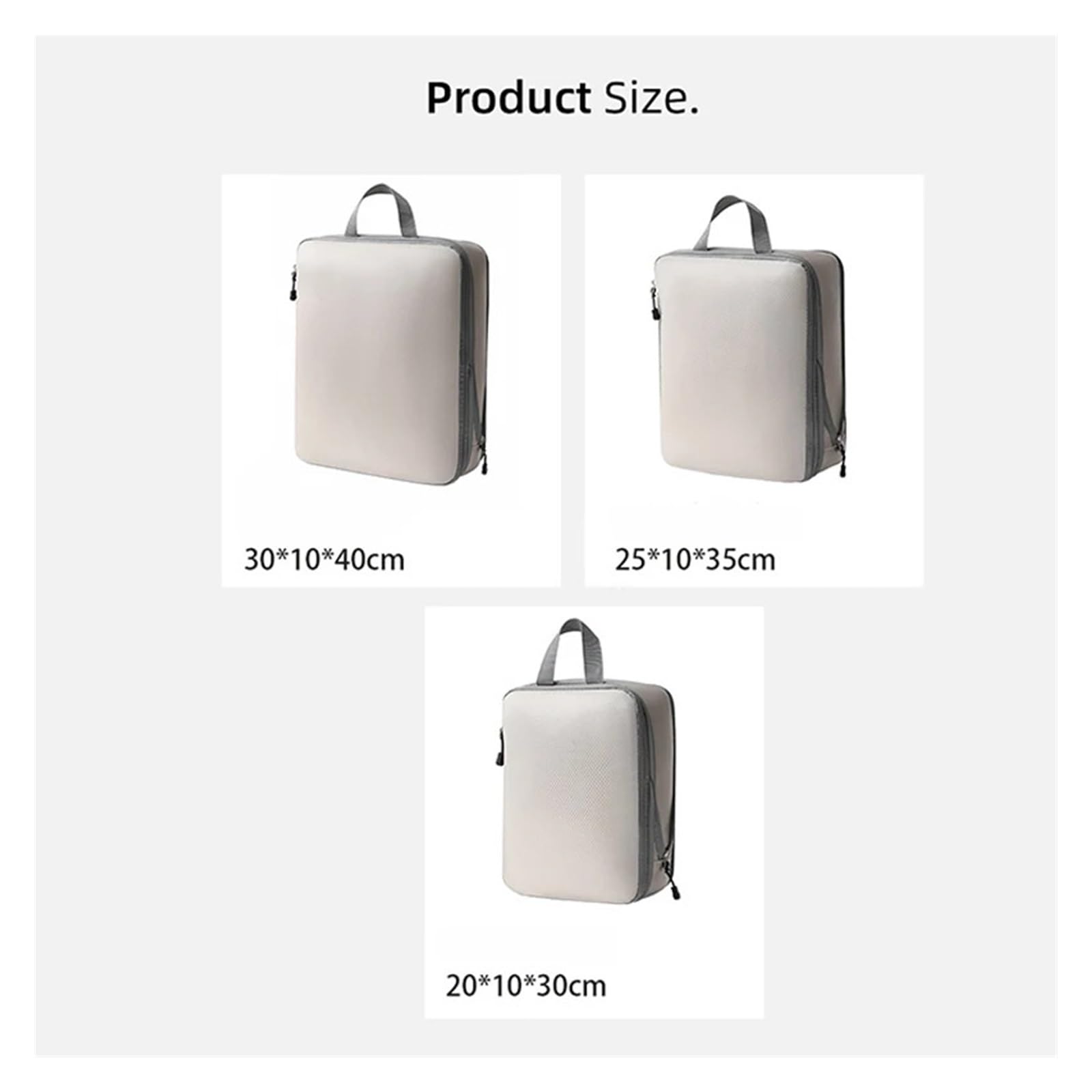 Organizer valigia Set di 3 cubi da imballaggio compressi, borsa organizer viaggio impermeabile e comprimibile for vestiti per le Vacanze(Grey)