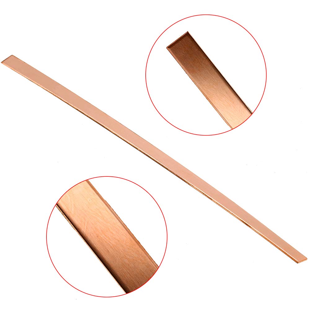 Barra Plana De Cobre Puro 2 Unids T2 CU CU Barra Rectangular De Barra De Cobre, Grosor 4Mm, Longitud 500Mm,Width 25mm