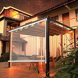 Persianas Transparentes Enrollables Zlovne Persianas Enrollables Transparentes,Estor Enrollable para Ventanas y Puertas,Exterior,Pérgola,Cortina Enrollable de Prueba de Polvo a Prueba de Lluvia,Fácil de Limpiar (W80xH140cm/W32 xH55)
