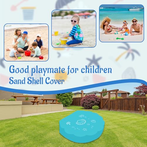 Blau Sandmuschel Abdeckung, Wasserdicht und Winddicht Sandabdeckung, Abdeckplane für Sand mit Niedliches Muschelmuster ( für Sandmuschel 100 * 15cm )