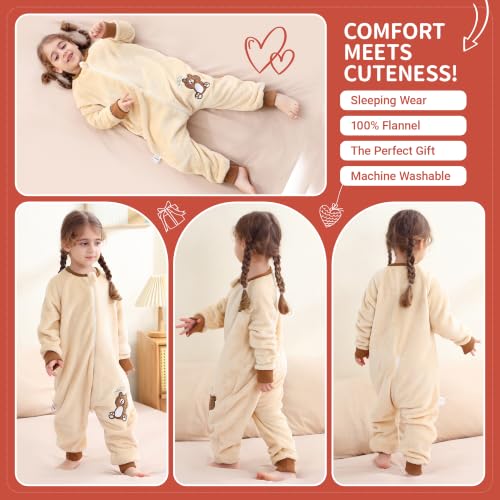 Image of MICHLEY Flannel Sleeping Sack,Baby Sleeping Bag Wearable Blankets 9M-6Y