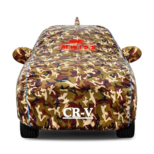 Image of Waterproof Car Cover for Honda CR-V | Dustproof, UV & Scratch Resistant Soft Cotton Lining | Triple Stitched, Mirror Pockets & Elastic Hem | Jungle