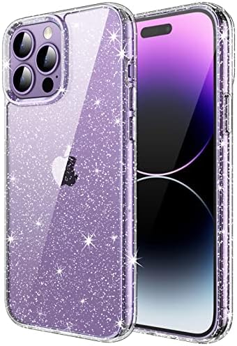 JETech Glitter Case for iPhone 14 Pro Max, Clear