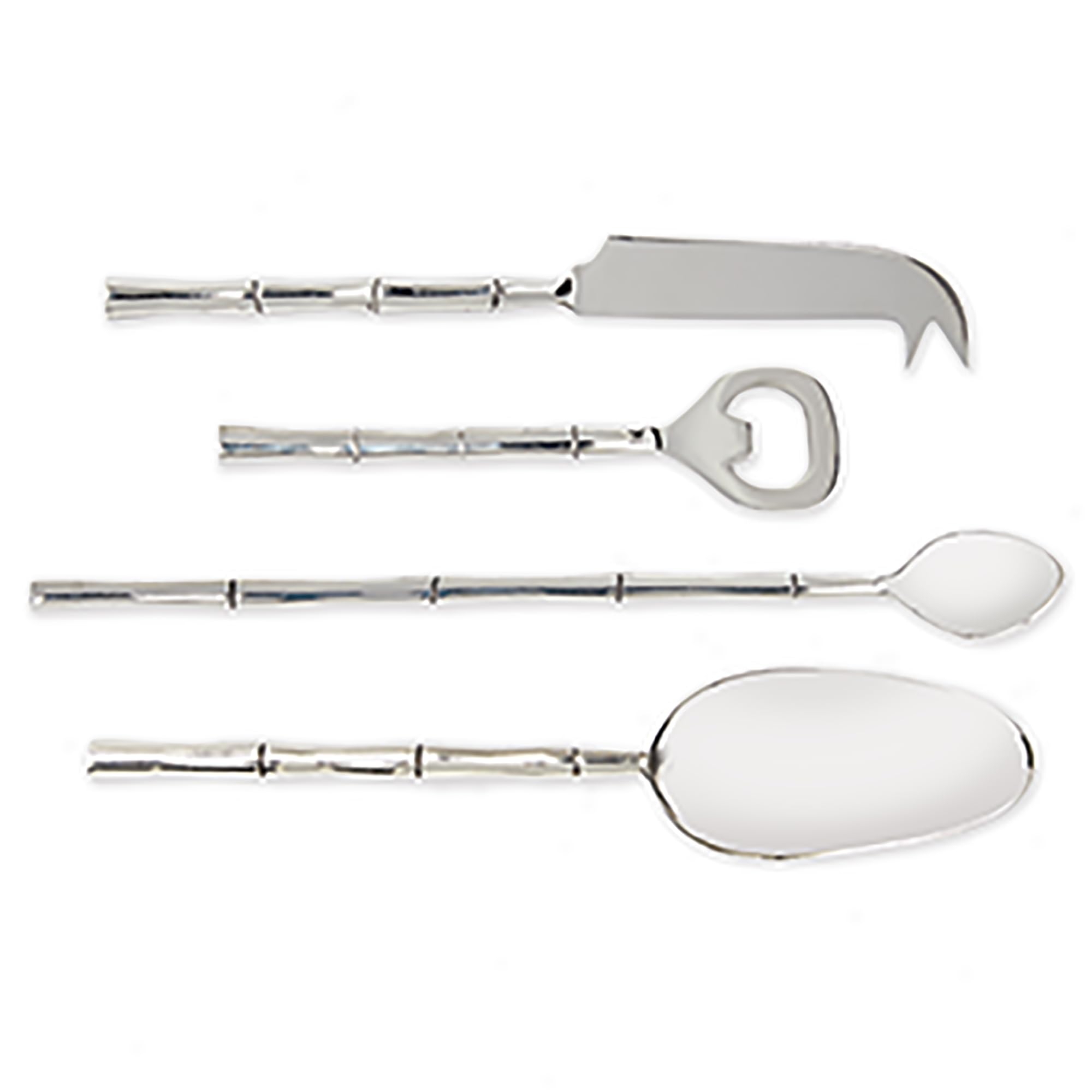 Napa Home & Garden GROVE COCKTAIL ACCESSORIES SET OF 4 - Hand-Forged Quality, Dishwasher Safe, Stylish & Functional! Silver