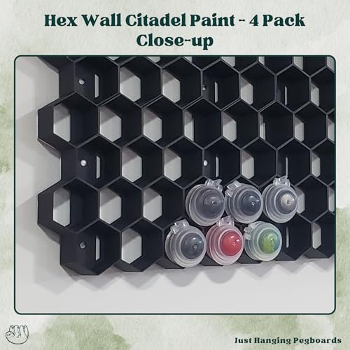 Image of Wall Mount Paint Pot Holder - Compatible with Citadel Paint Pots - Hobby Craft Storage Rack for Miniature, Warhammer Model Painting - Space-Saving Organizer - Made in USA (2)