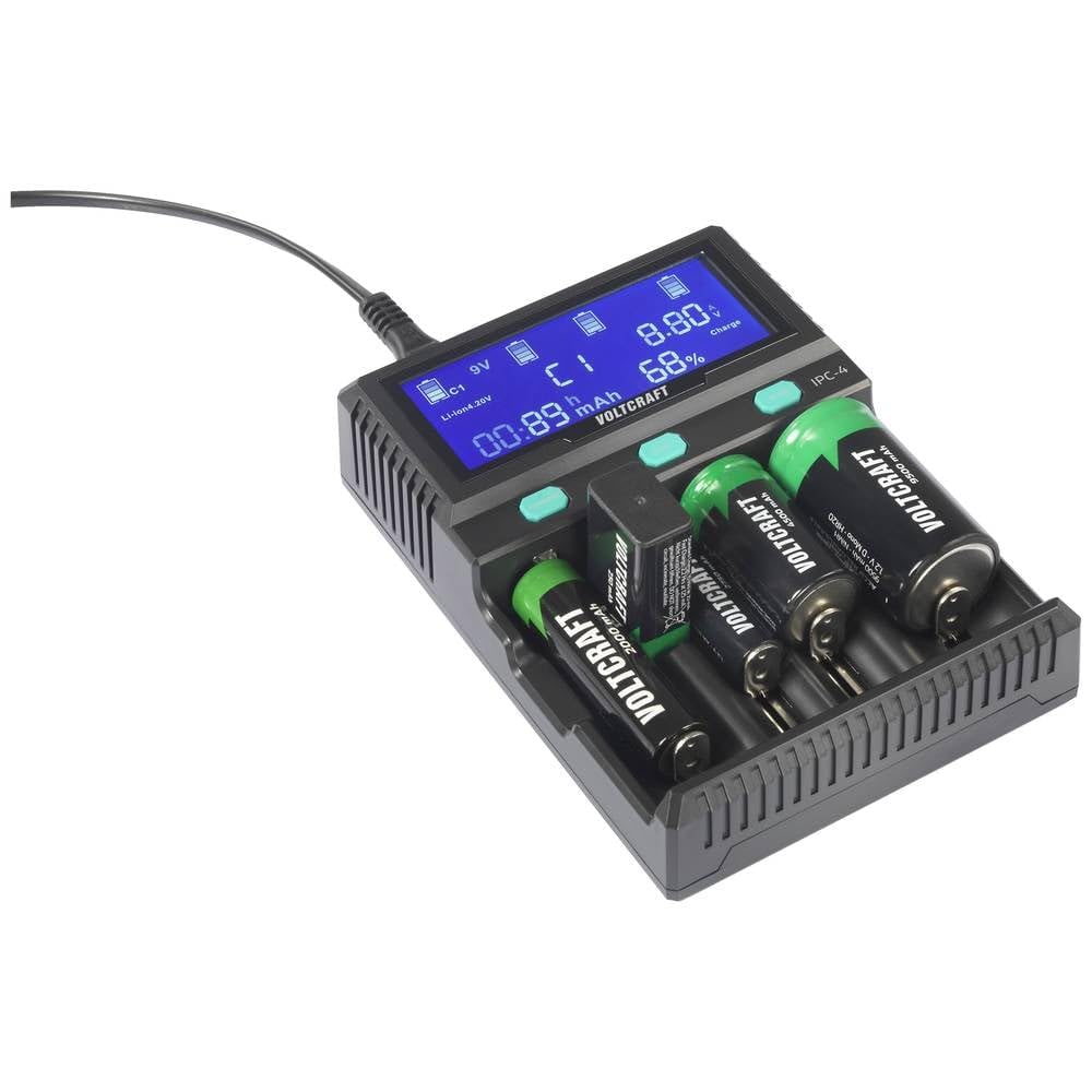 Chargeur de piles rondes Li-ion, LiFePO, NiMH, NiCd, LiFePO4 VOLTCRAFT IPC-4