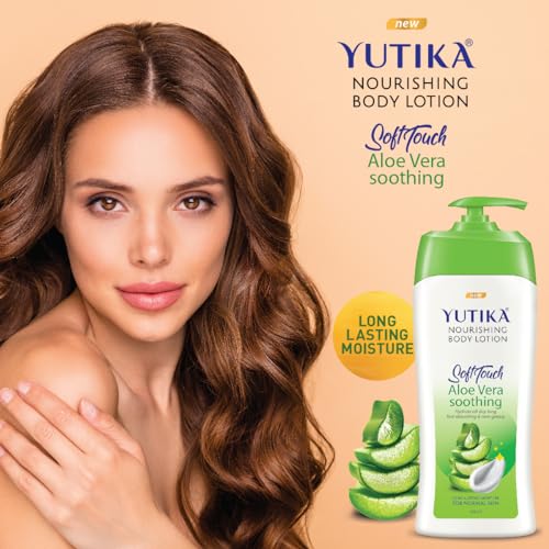Image of Yuthika Almond Soft Touch Body Lotion for Women & Men, Hydrating, Non-Greasy Moisturizer for Soft, Smooth Skin, All Skin Types (1000ml) (Aloe Vera, 500 ml)