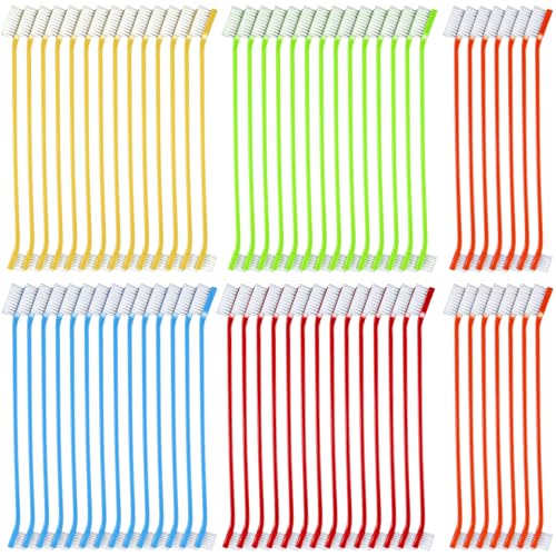 Image of Honeydak Dog Toothbrush Bulk Dual Headed Dental Brushes Dogs Tooth Brushing Kit Long Handle Pet Tooth Brush for Puppy Large Small Cats and Most Pets Teeth Cleaning Dental Supplies(70 Pcs,Multicolor)