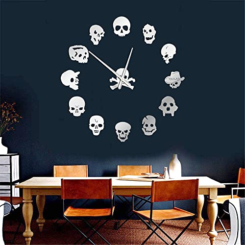 Reloj de pared gigante calavera 3D silencioso miniatura 7