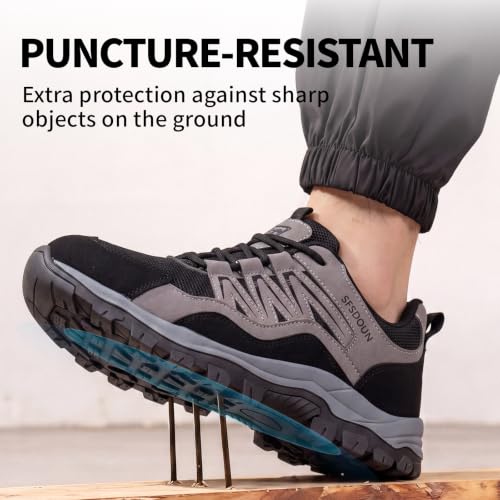 Image of Steel Toe Safety Shoes for Men Light Comfort Work Shoes.