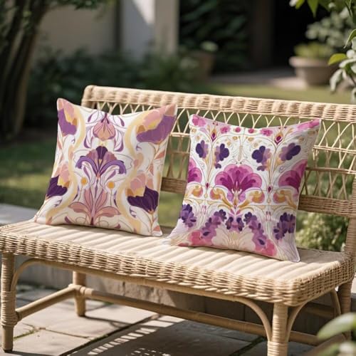 Taie oreiller fermeture eclair en lin lilas deco haut de gamme - 2