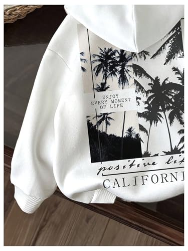 Floerns Boy's Graphic Hoodie Drop Shoulder Casual Loose Hooded Pullover Sweatshirt4