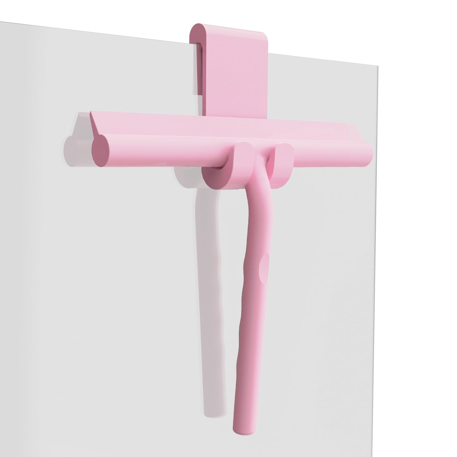 Yjia Pink Shower Squeegee With Hanging Hook-Squeegee Shower Cleaner Tool-Silicone Shower Squeegee For Shower Doors - Shower Screen Wiper Blade-Bathroom Squeegee For Shower Scraper (Pink)