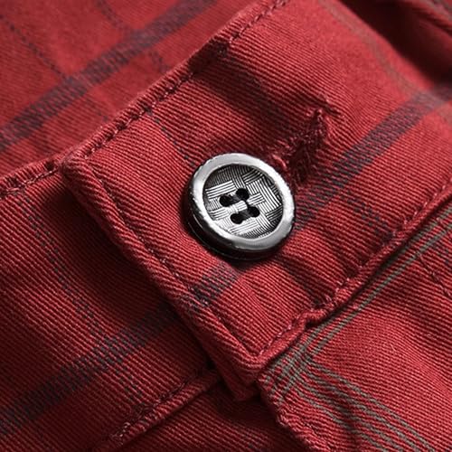 Mens Plaid Dress Pants Straight Fit Plaid Chino Pants Men Slim Fit Flat-Front Business Pant3