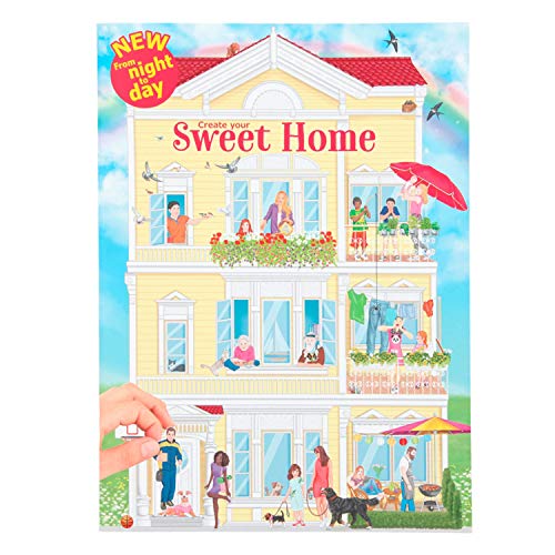 Depesche 11415 Sticker-Heft "Create your Sweet Home", Sticker-Album mit 24 bunt illustrierten Seiten und 3 Doppelseiten Aufklebern, ca. 30 x 22 x 0,5 cm groß