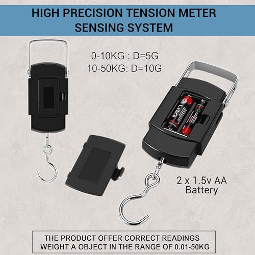 Image of ANT Digital Hanging Scale 50 kg / 110 lb - Portable High‑Precision Luggage & Cargo Scale with Backlit LCD, Tare & Unit Switch, Dual Accuracy 5 g / 10 g, Heavy‑Duty Hook