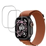 KPNS 日本素材製 Apple Watch Ultra 3 / Ultra 2 / Ultra 49mm用 高透過率 ガラスフィルム 強化ガラス カバー 簡単貼り付け 保護フィルム【2枚セット】