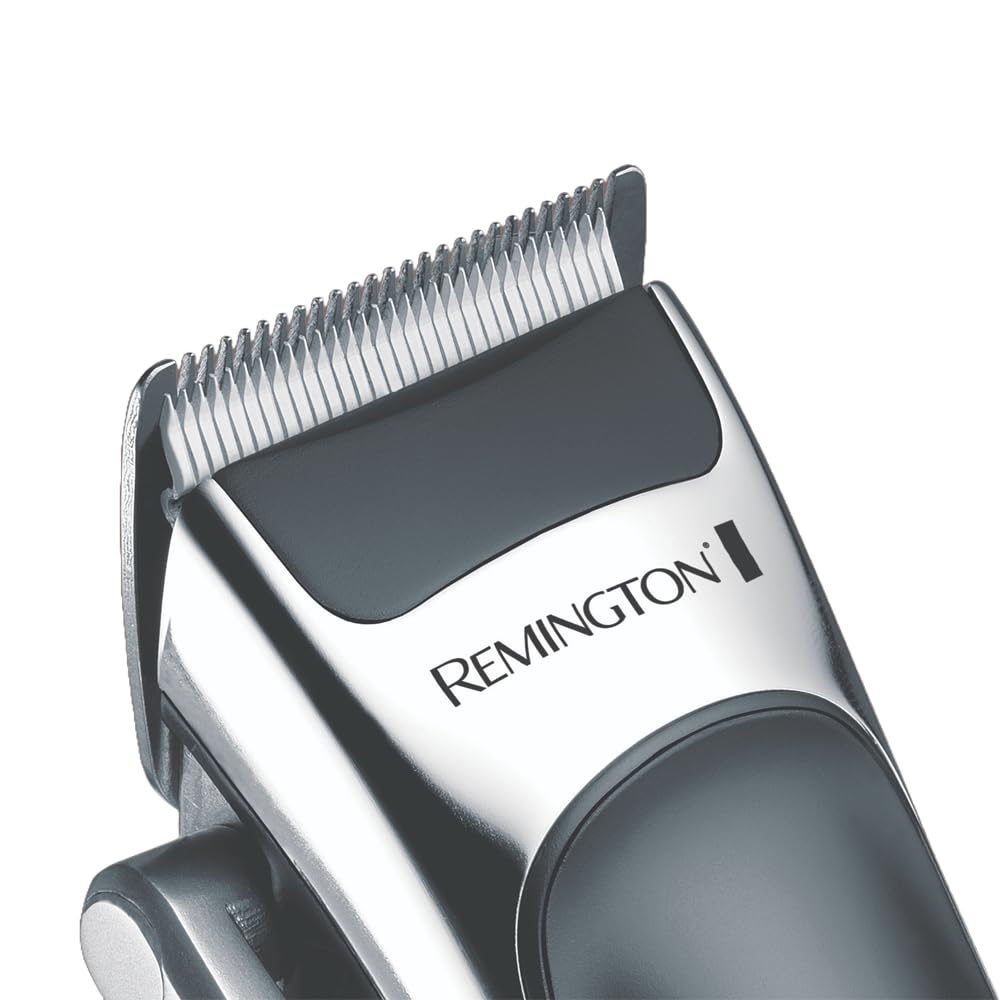 Remington Tondeuse Cheveux [Kit Coiffeur Professionnel] Stylist Noir & Argent (Lames Céramique Auto-Affûtées, Secteur/Sans fil-Batterie Lithium, 8 Sabots, Mallette pro + accessoires) Tondeuse HC363C