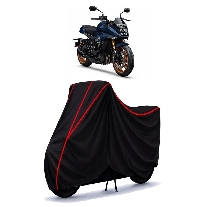 Image of Suzuki Katana Water Resistant Bike Cover for All Motorcycles & Rain | Heavy Duty Taffeta Fabric | UV Protection, Dustproof, Scratchproof | All Weather Two Wheeler Body Cover with Elastic Bottom