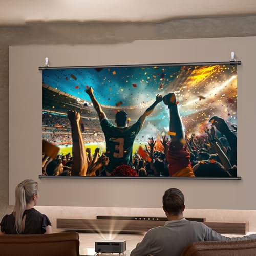 Pantalla de proyección portátil 72" 16:9 con bloqueo automático miniatura 7