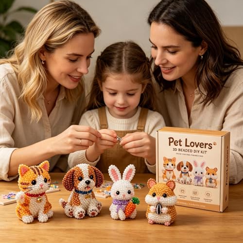 Kit 3D animales con cuentas para relajarse y ejercitar la mente en casa 2