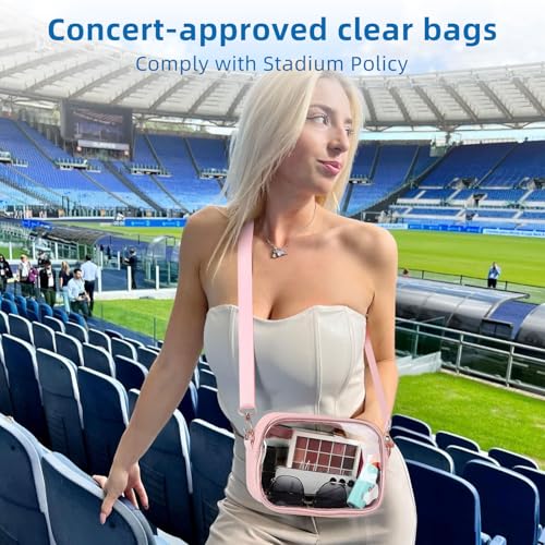 Clear Bag for Stadium Events, Clear Sling Purse Crossbody Bag with Adjustable Shoulder Strap for Women Concert2