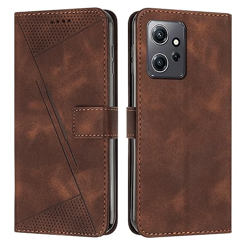 Étui Redmi Note 12 4G Xiaomi avec porte-carte et dragonne marron en simili cuir