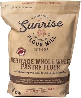 Sunrise Flour Mill USDA Organic Heritage Whole Wheat Pastry Flour - 2.5 lbs | Milled & Shippped within 10 Days | Easier to...