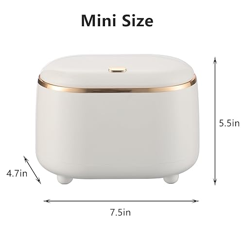 Miniatura 5 de LtyTz Mini bote de basura con tapa, cubo de basura extraíble de plástico para oficina, cesta de basura pequeña para baño, oficina, cocina,