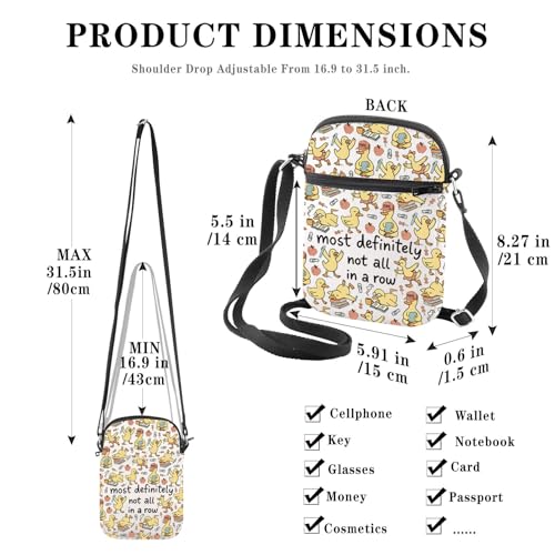 Mental Health Awareness Gift Therapist Gift Most Definitely Not All In a Row Funny Duck Mental Health Crossbody Bag2