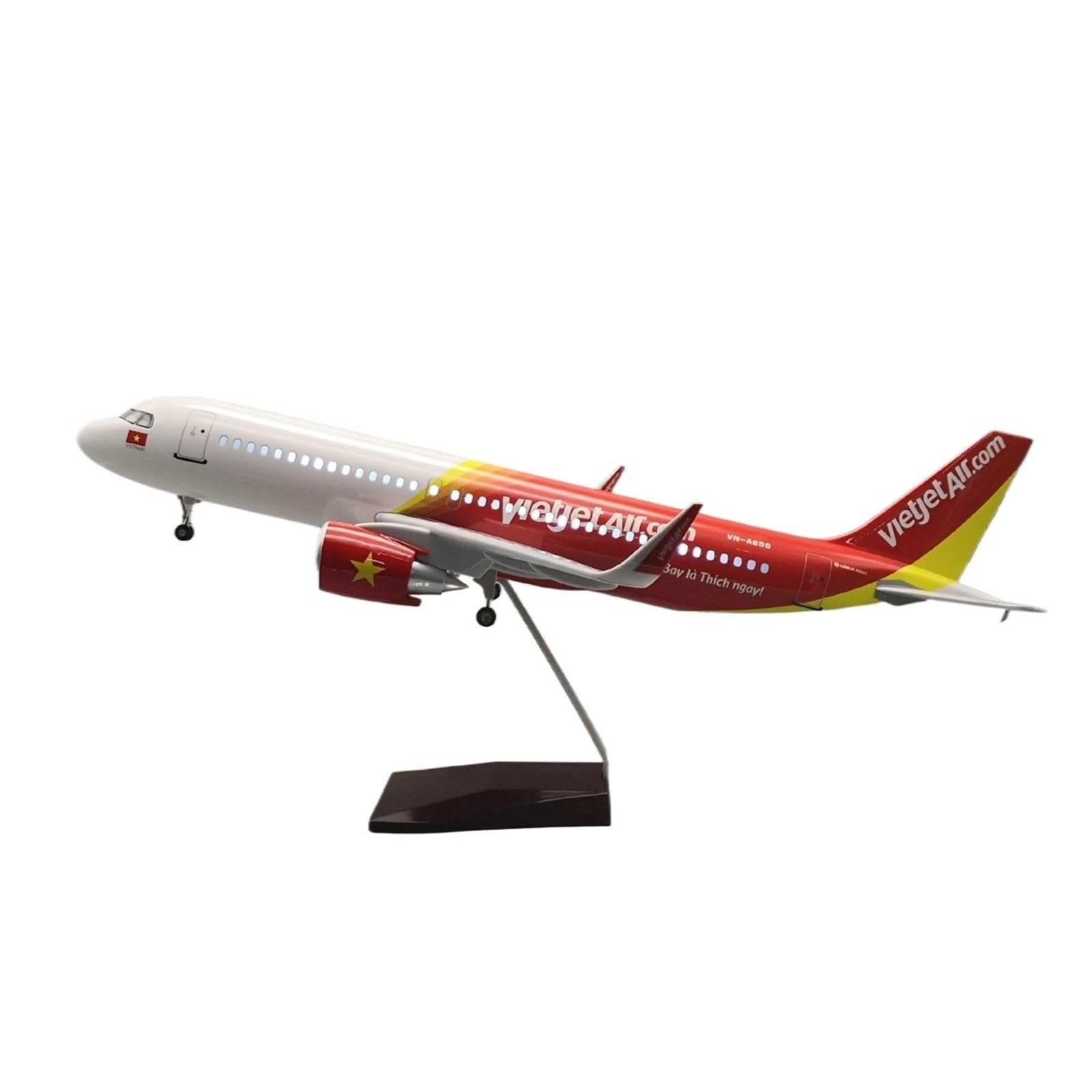 Repliki modeli samolotów 1/80 model odlewu kolekcjonerski samolot 47cm VietJet Air dla Airbus A320 repliki samolotów pasażerskich miniaturowy model samolotu (bez światła)
