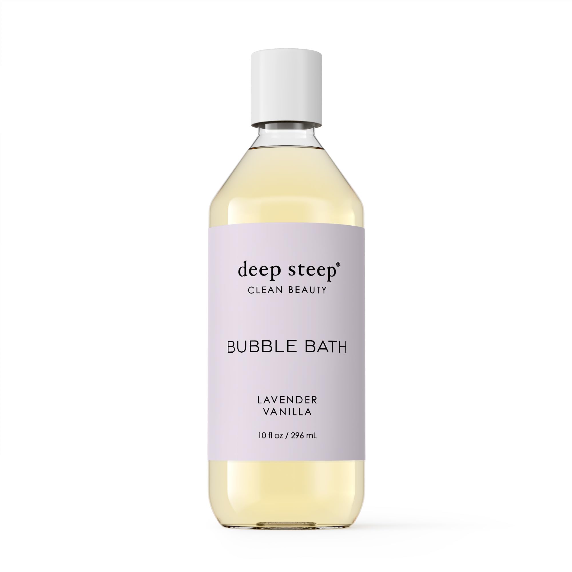 Deep Steep Bubble Bath, Lavender Vanilla, 10 oz – Soothing Soak with Shea Butter, Argan Oil, Aloe Vera & Coconut Oil – Vegan, Sulfate-Free, PH-Balanced Clean Beauty